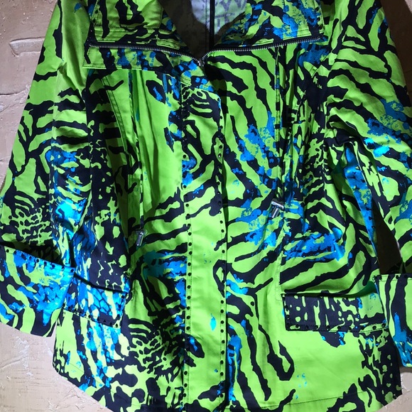 Berek Green Colorful Bright Jacket Size Large - Picture 2 of 8